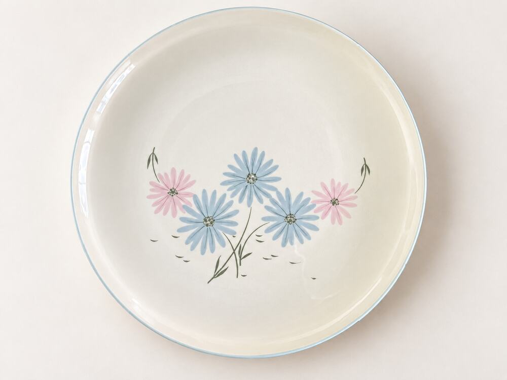 Franciscan Maytime Dinner Plates Set of 4 10 1/8" Blue Pink Floral Vintage USA